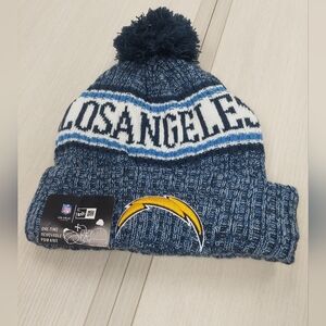 NWT NFL Los Angeles Chargers Pom Beanie Hat w/ Removable Pom Pom